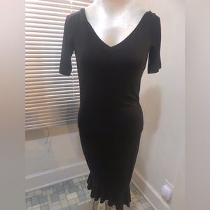 John Eshaya black v neck tshirt dress size p/s